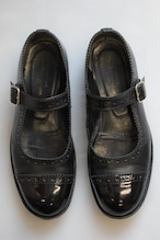 Black leather Mary Janes