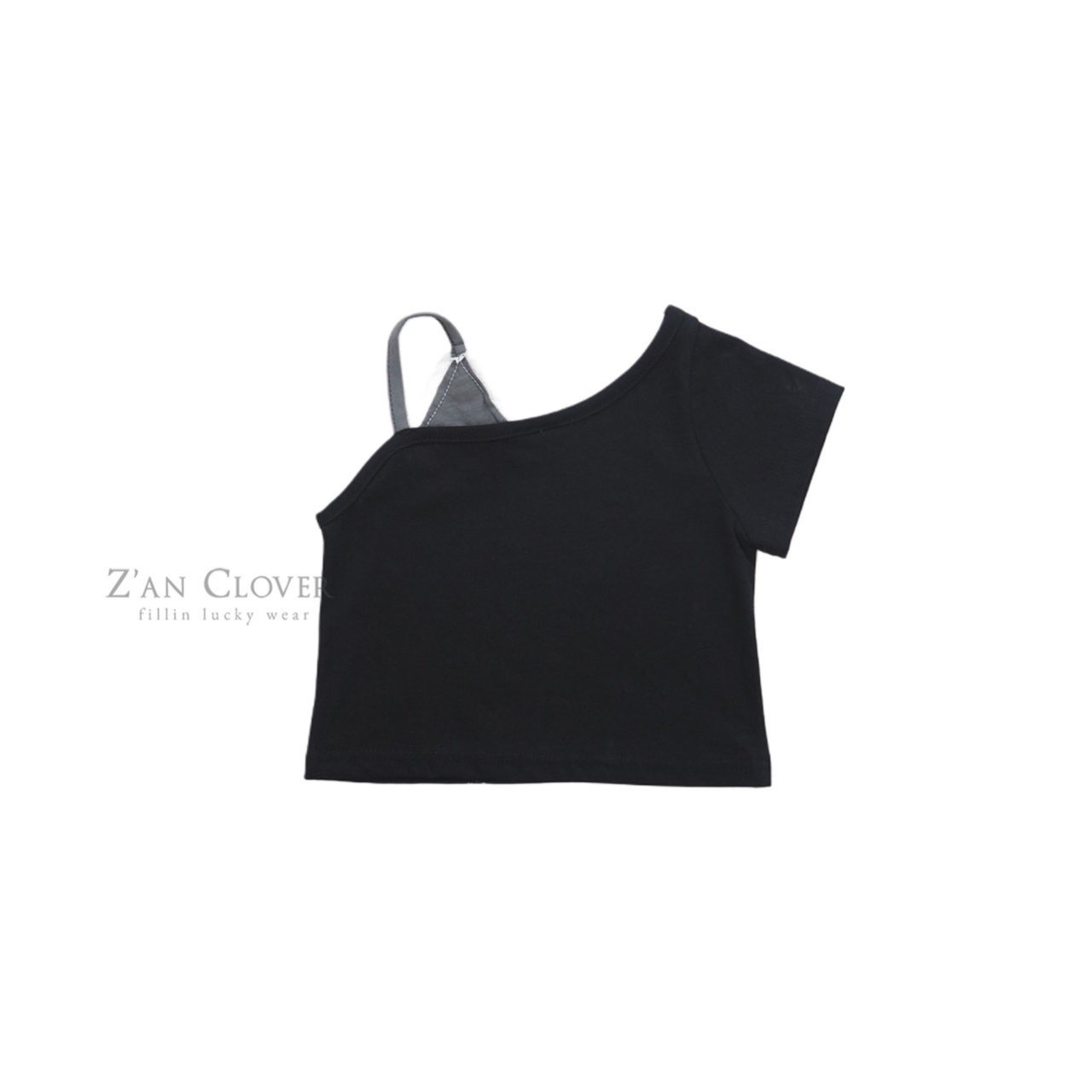 [Z’AN CLOVER] Lace Strap Punk Tee / [지안클로버] 레이스스트랩펑크티