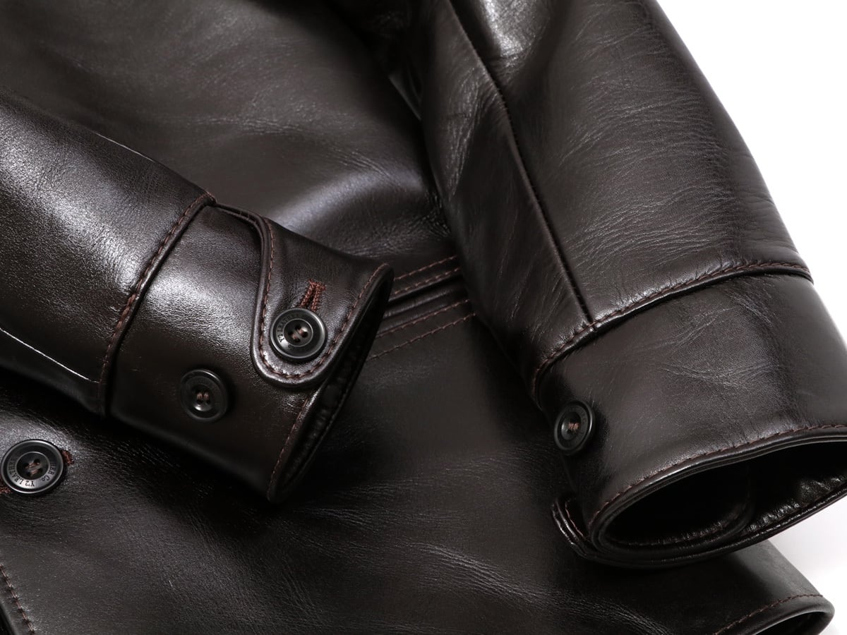Y'2 LEATHER ワイツーレザー ANILINE STEER ROUNDED HEM CAR COAT
