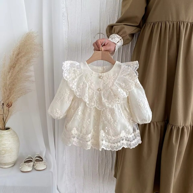 【取寄】たっぷりフリルが可愛すぎるレースワンピース風ロンパース