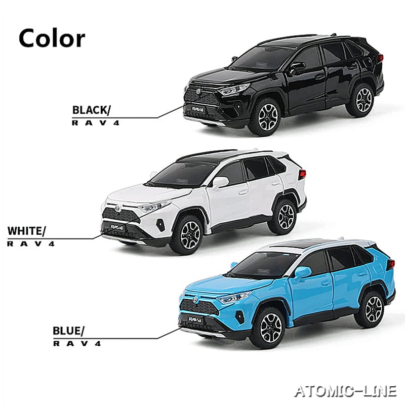 トヨタ RAV4 1/32 ミニカー 全3色 ライト点灯 エンジンサウンド 合金