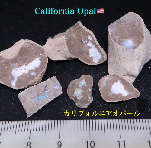 超希少！ カリフォルニア産 オパール 原石 鉱物 天然石 20,3g CAO117 パワーストーン