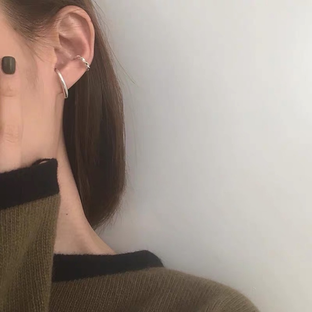 S925/14kgp simple cuff pierce (P71)