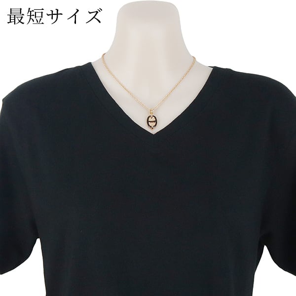 New HERMES エルメス ネックレス ミニマイヨン PM ペンダント ノワール