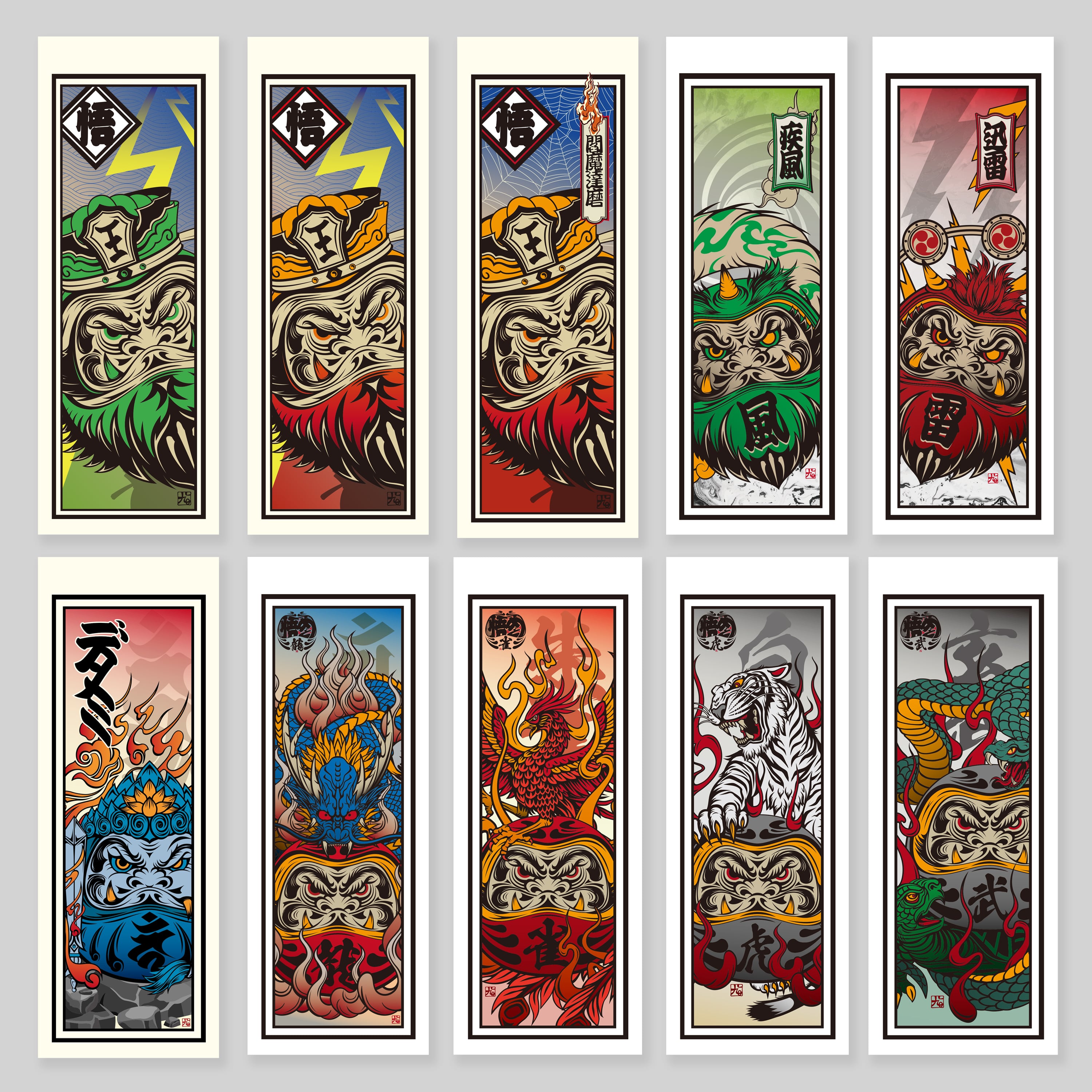 ジェネ　バリ　千社札　まとめ売り 達磨シリーズ 千社札 Sticker 全10種 | DETERMINATION