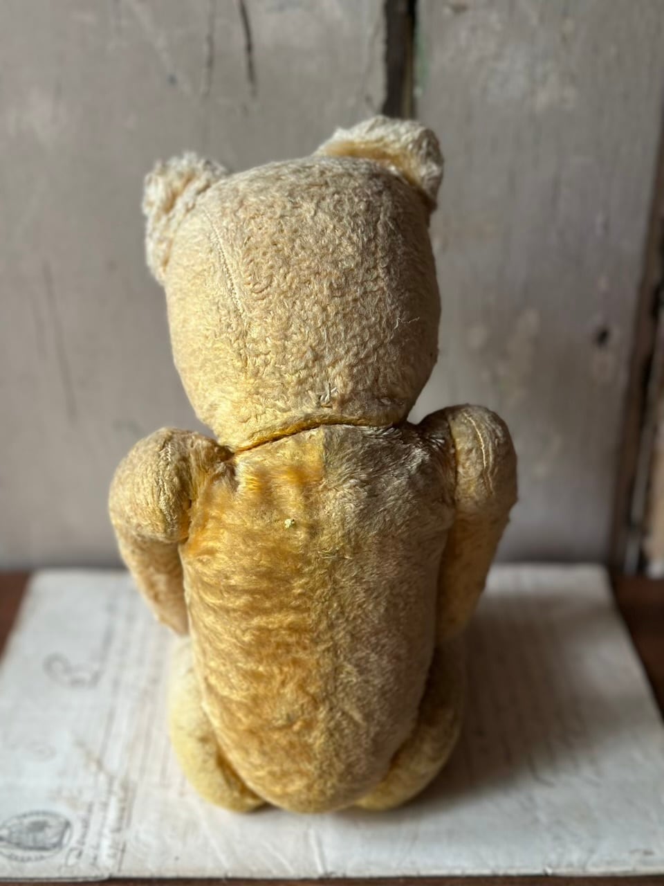 俯きベア くまのぬいぐるみ ベージュイエロー | Brocante de La