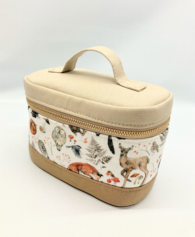 バニティポーチ  アクファクトゥム　フクロウ　どうぶつ｜とりさん工房ーかわいいハンドメイドポーチ