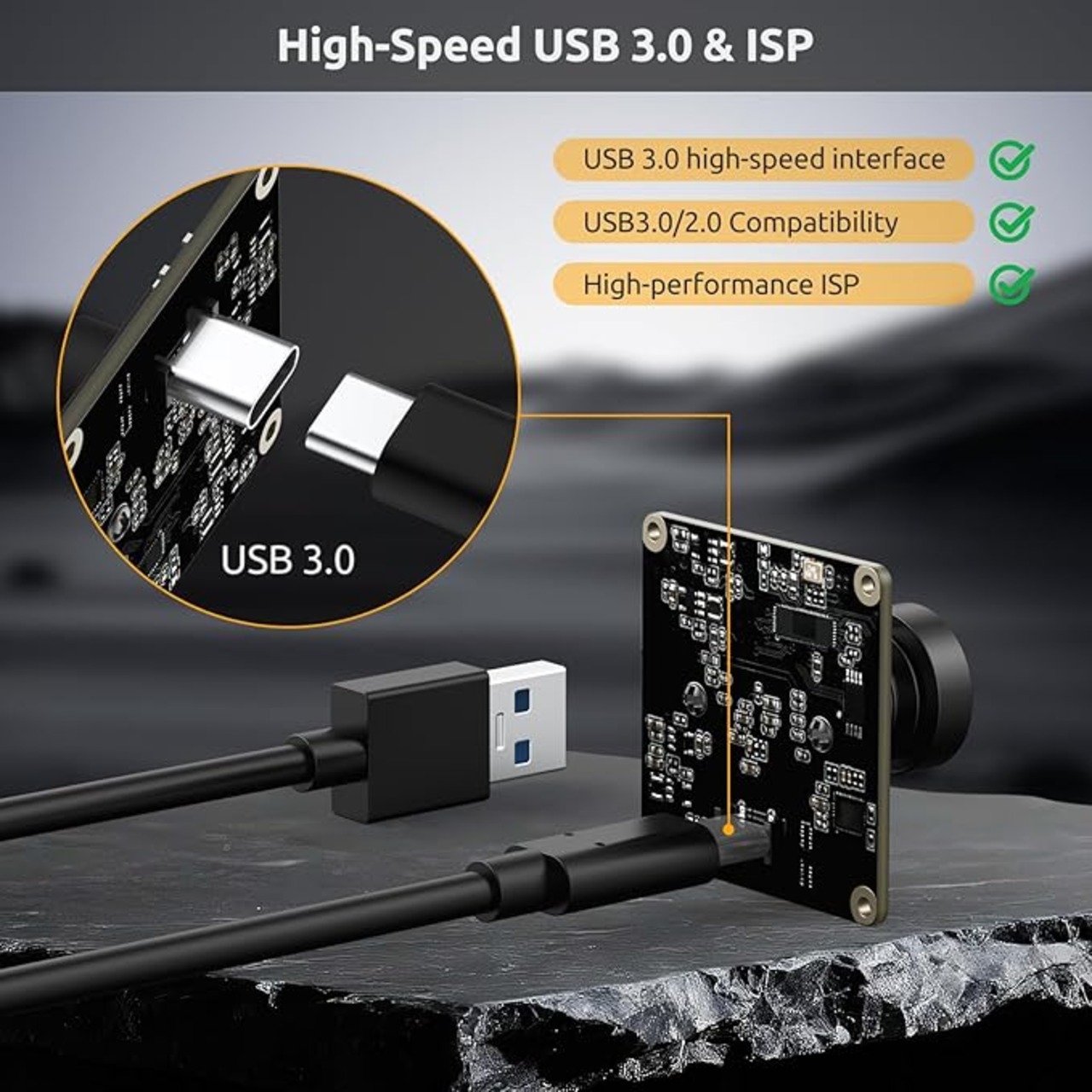 InnoMaker USB 3.0 UVCカメラモジュール IMX415センサー搭載 4K@30FPS & 1080P@60FPS プラグ ...