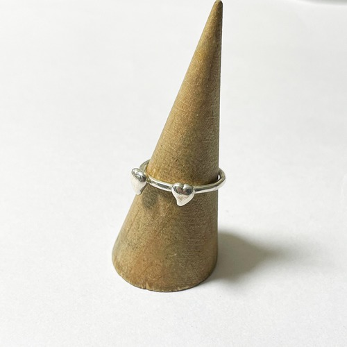 Old 925 Silver Double Heart Ring Made In Hungary