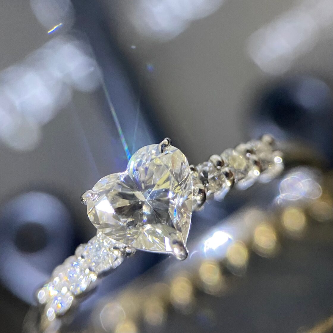 新品【ハートダイヤ】0.5カラット ハートシェイプ プラチナ製  