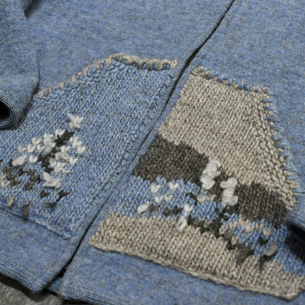 embroidery design wool zip up foodie