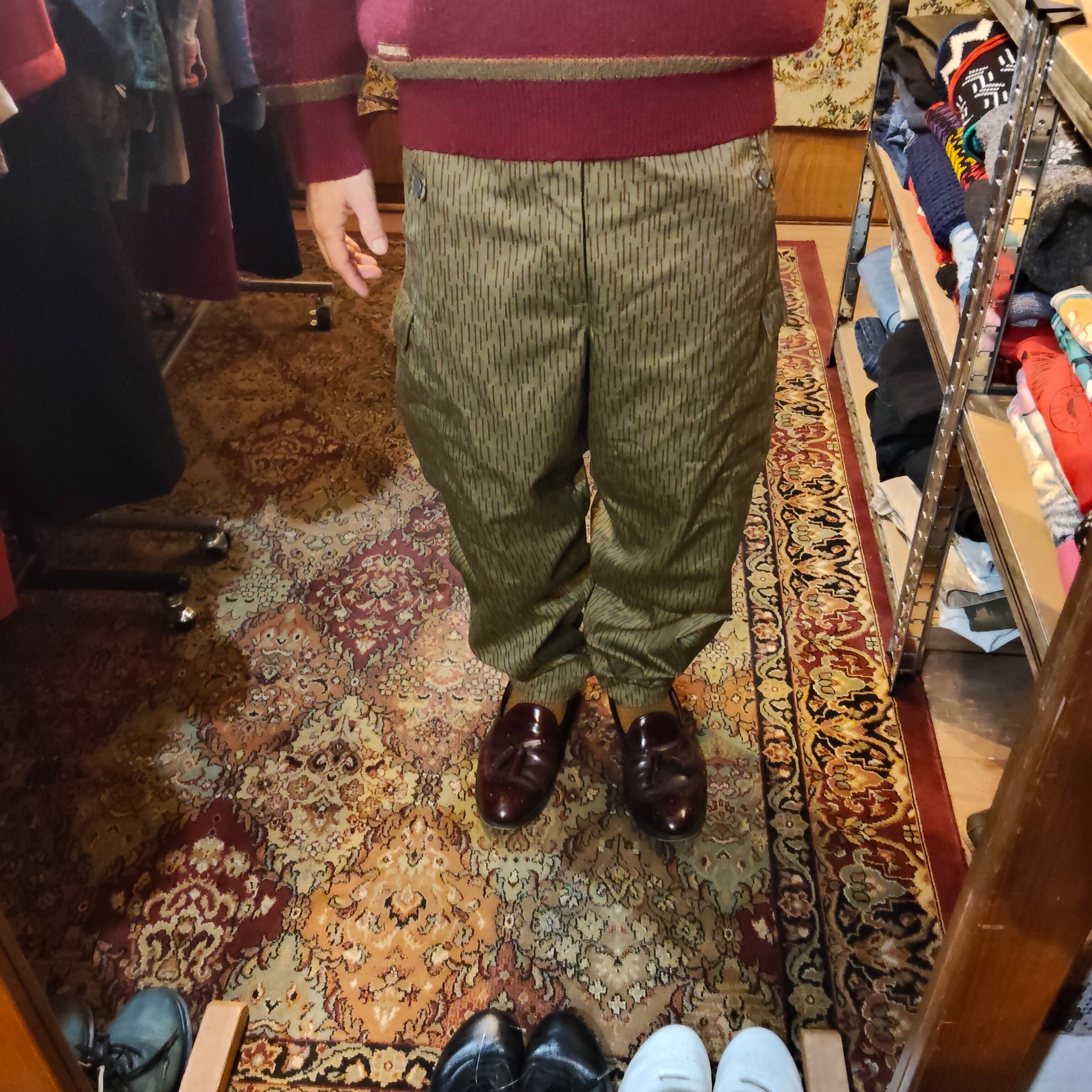 古着 東ドイツ軍 カーゴパンツ フィールドパンツ レインドロップカモ