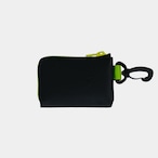 vibram card case (black×clear) with yellow glowing zip