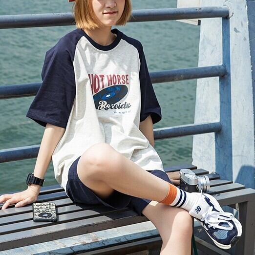 レトロレコードイラストtシャツ Lululana レトロレコードイラストtシャツ Lululana