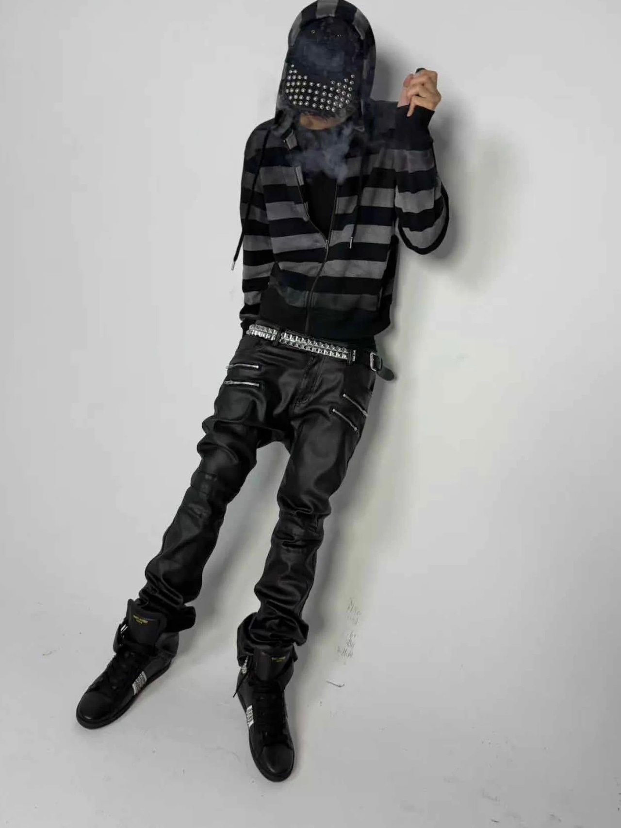 【CinderVein】Fringe Rivet Denim Cap