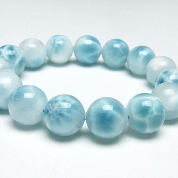 ラリマー ブレスレット 14mm 一点物 111-38094