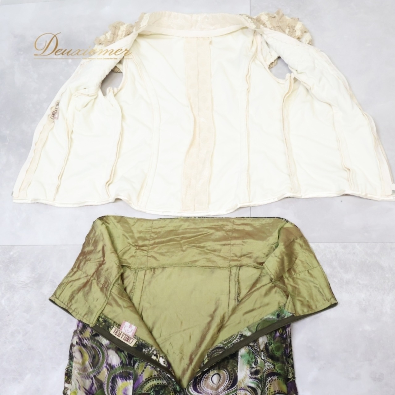 フラメンコ 衣装 ツーピース セットアップ トップス ファルダ スカート CANELA PURA 緑 ボランテ フリル レース アイボリー ホワイト系 グリーン系 フラメンコ衣装 セットアップ 高級感 着回し 可愛い フリルスカート スカートファルダ ダンス衣装 パーティ アイボリー系 エレガントデザイン