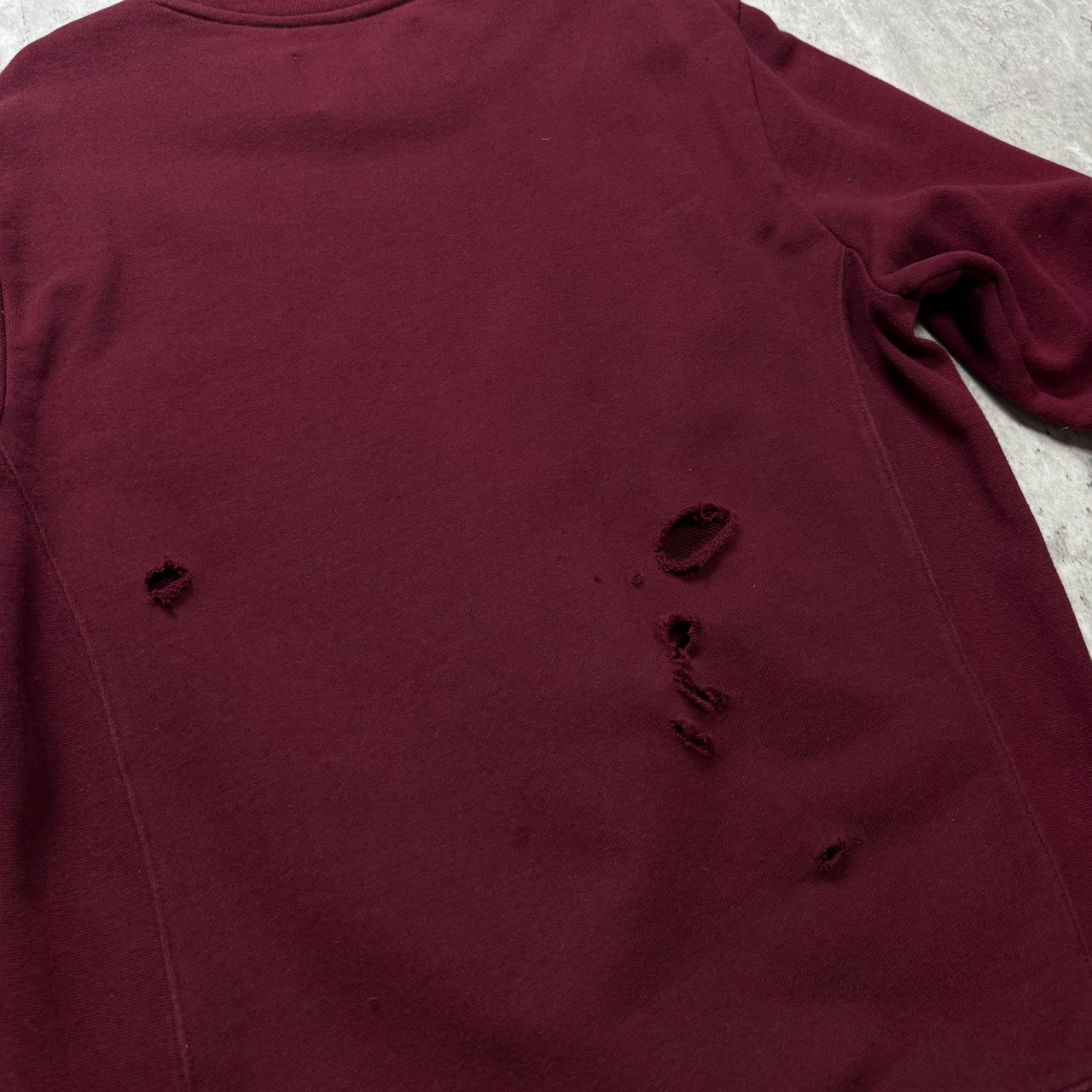 Remake Damage Tops ワインレッド　スウェットトレーナー　ロゴ