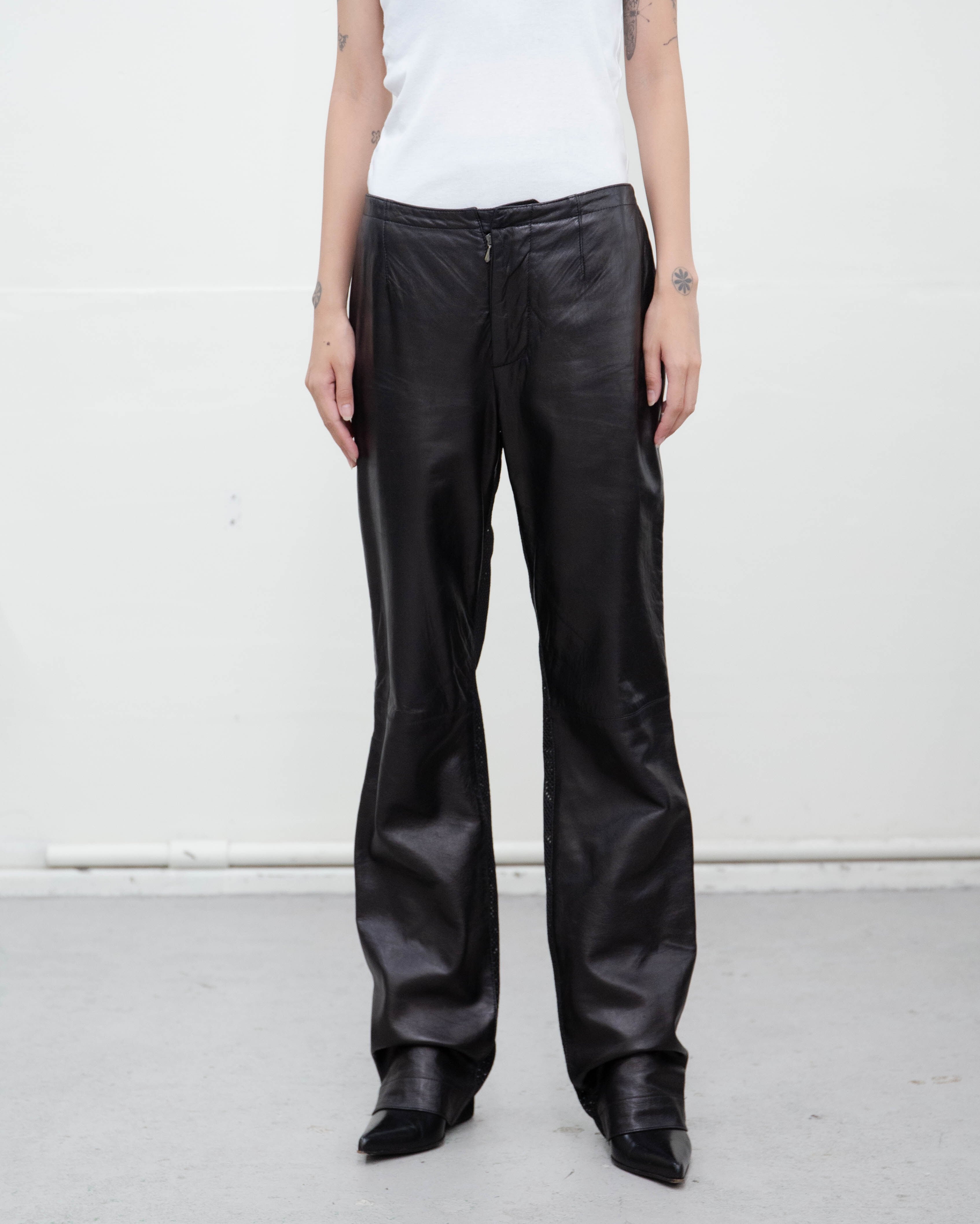 late 1990s DIRK BIKKEMBERGS Pour la femme - leather × mesh