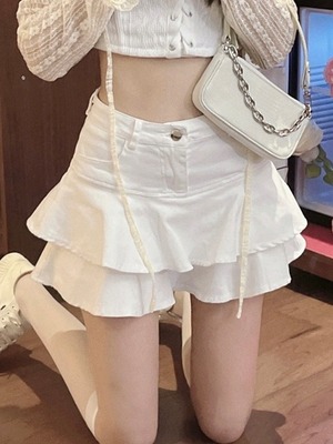 ティアードミニデニムスカート