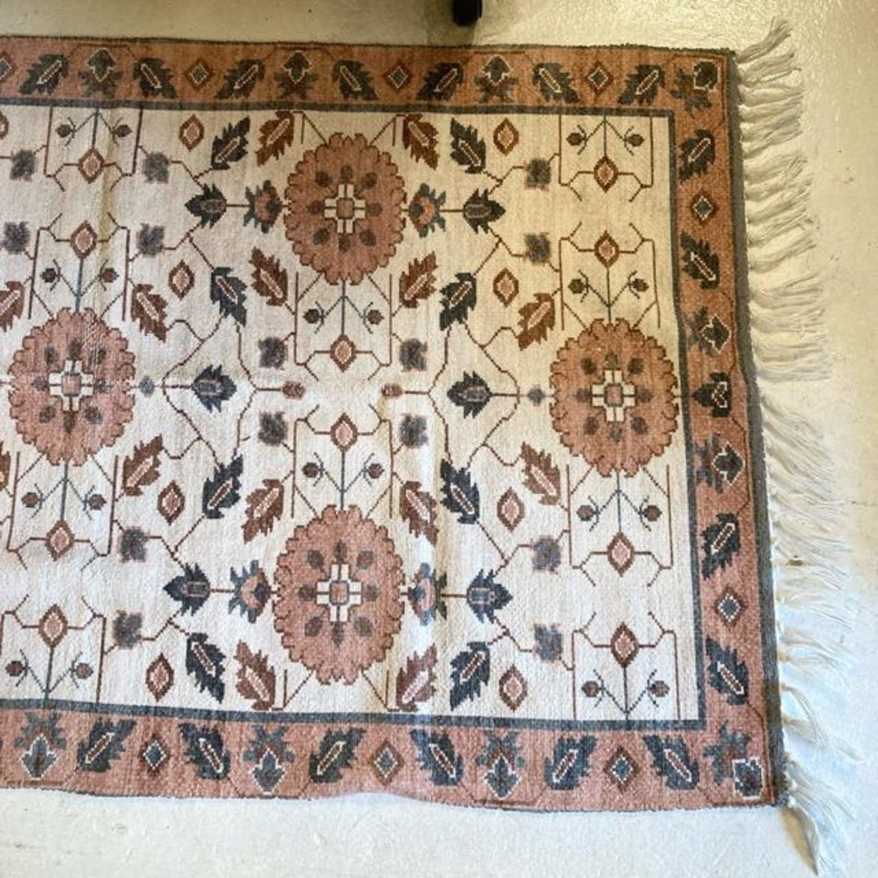 TOPANGA Homefurnishing　ペルシャプリントフロアラグマット　キャラジ　80×140cm　フロアマット　ペルシャ絨毯　ポリエステル　二人掛けソファ　