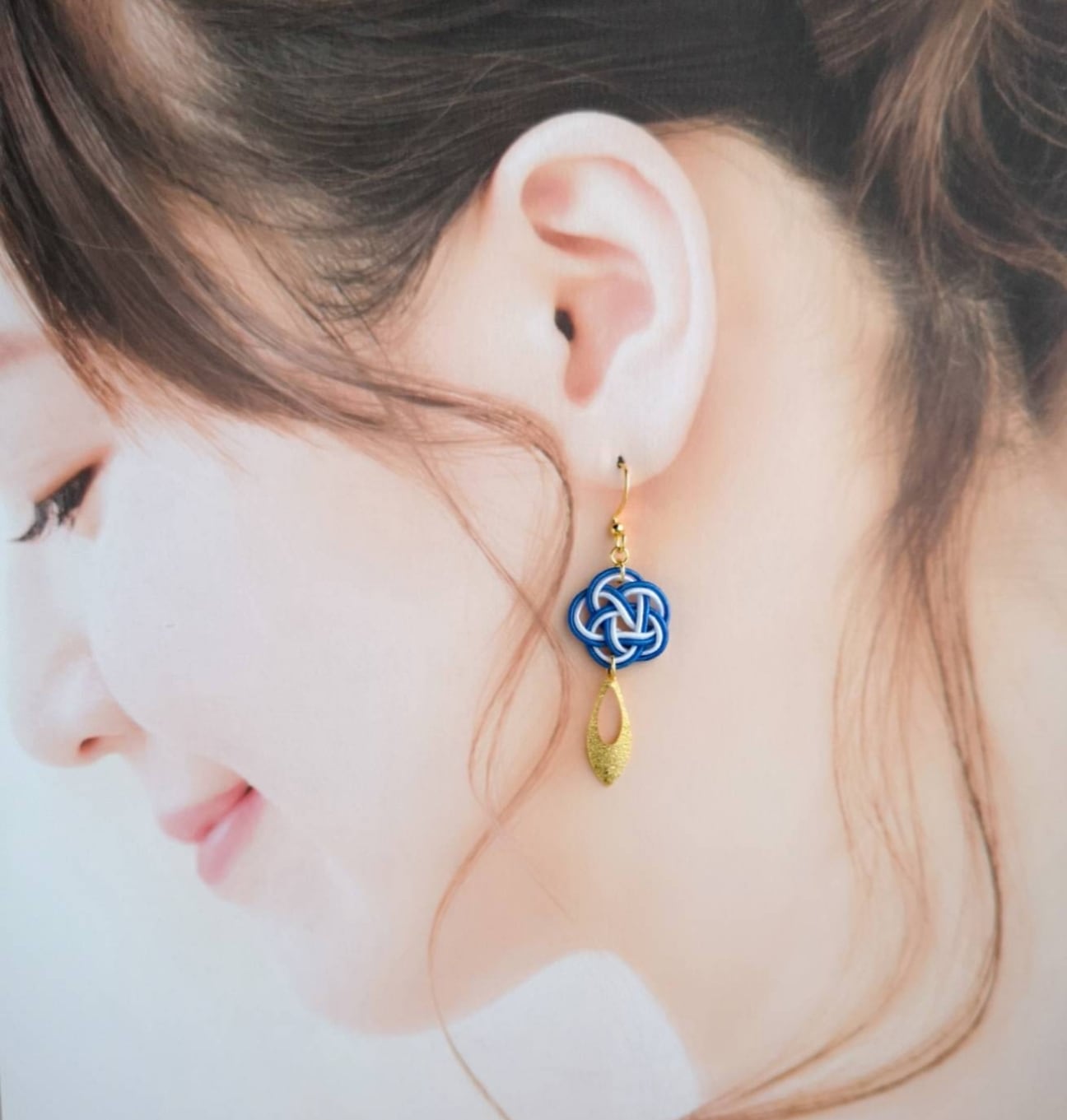 水引【結び彩雫】✾瑠璃色✾ピアス/イヤリング | Pay ID