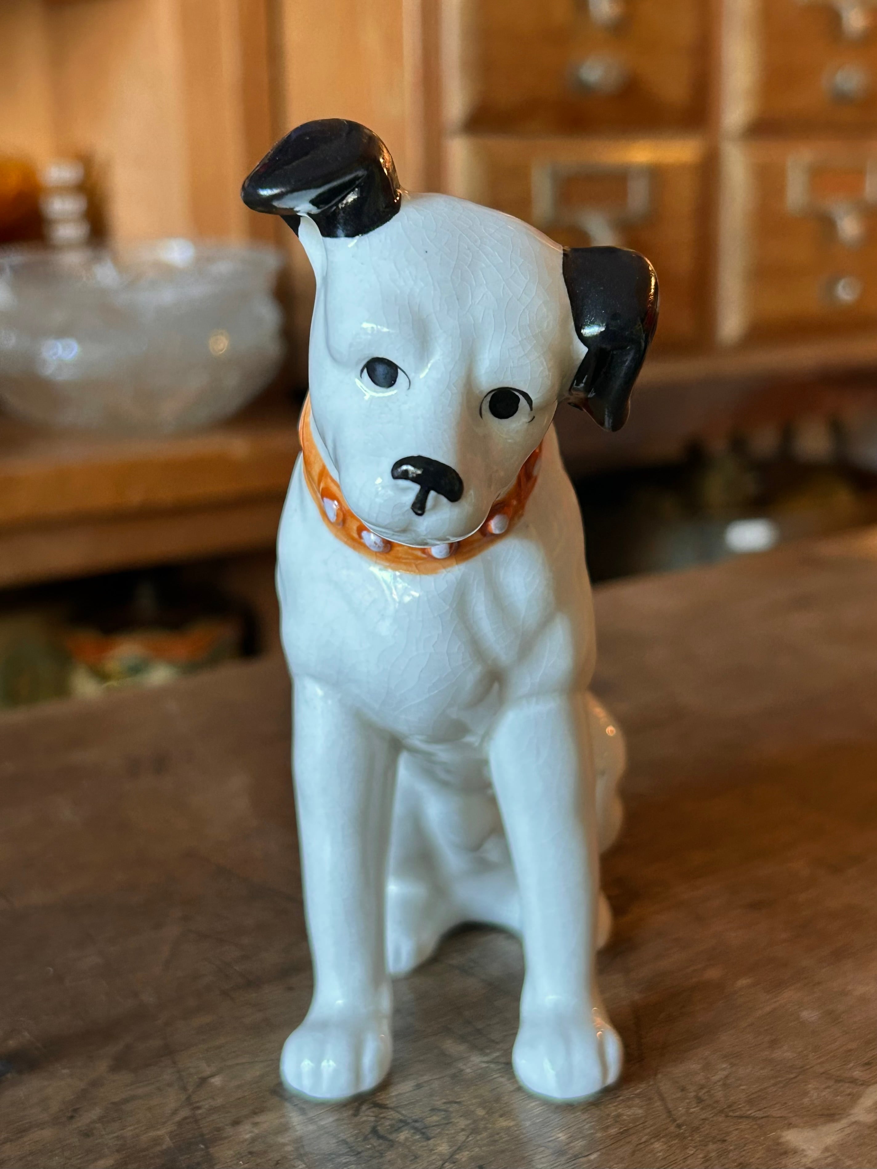昭和レトロ Victor ビクター犬 ニッパーくん 陶器製 置物 | choice