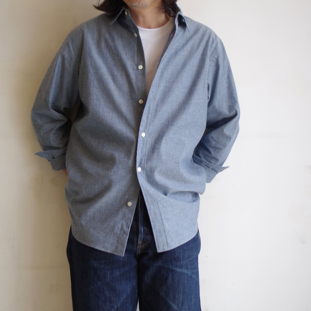 PERSONAL MATTERS  PROJECT N°15 COTTON CHAMBRAY SHIRT
