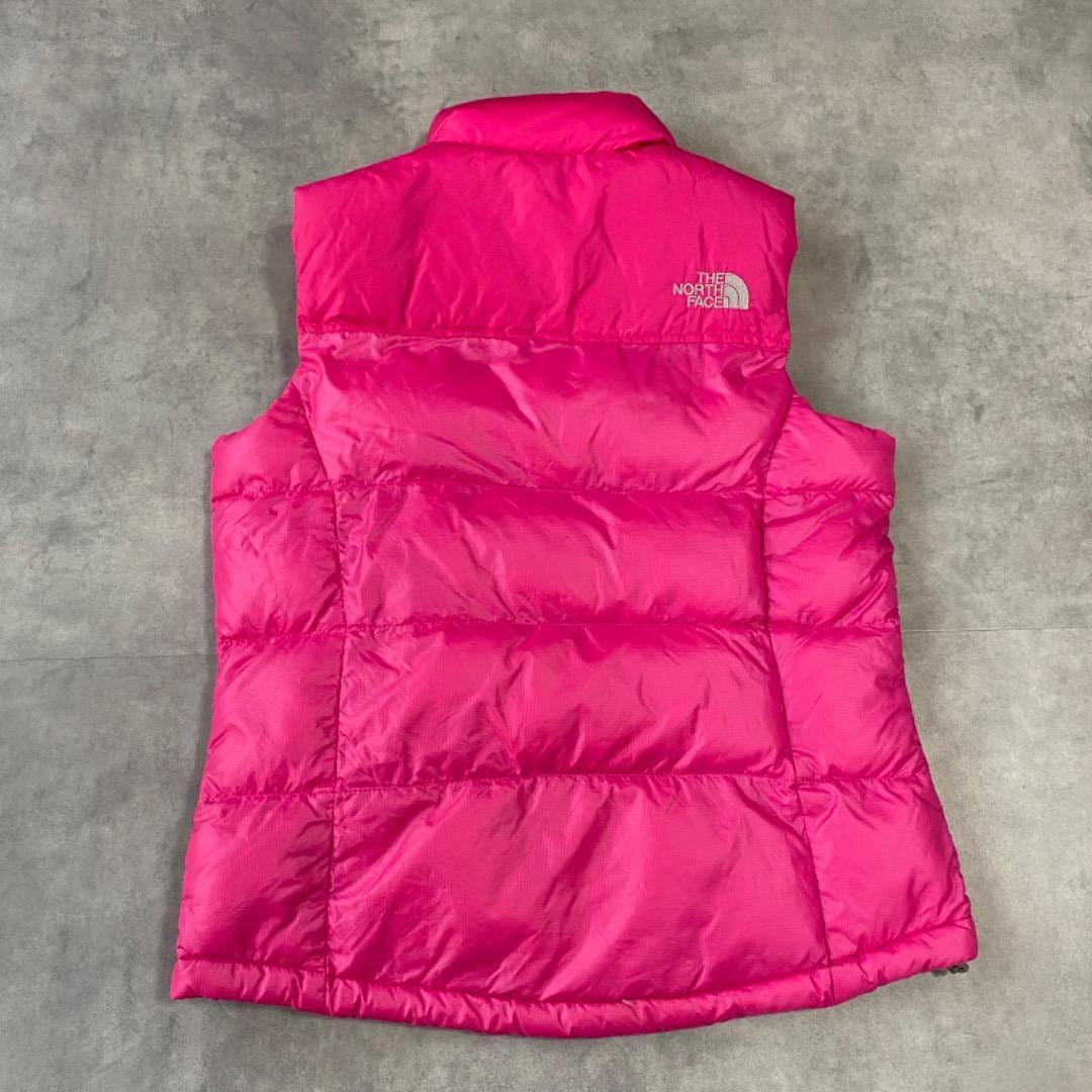 ノースフェイス ダウンベスト ヌプシ 700 古着 刺繍 S ピンク 12864