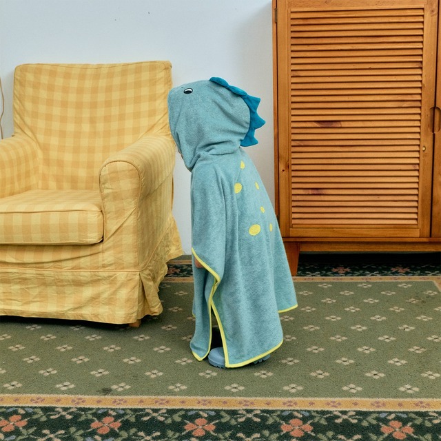 [予約][送料無料]≪1st blue≫Dinosaur Hooded Beach Towel 22