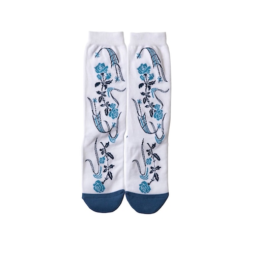 SURFSKATECAMP #Rose Socks White/Blue