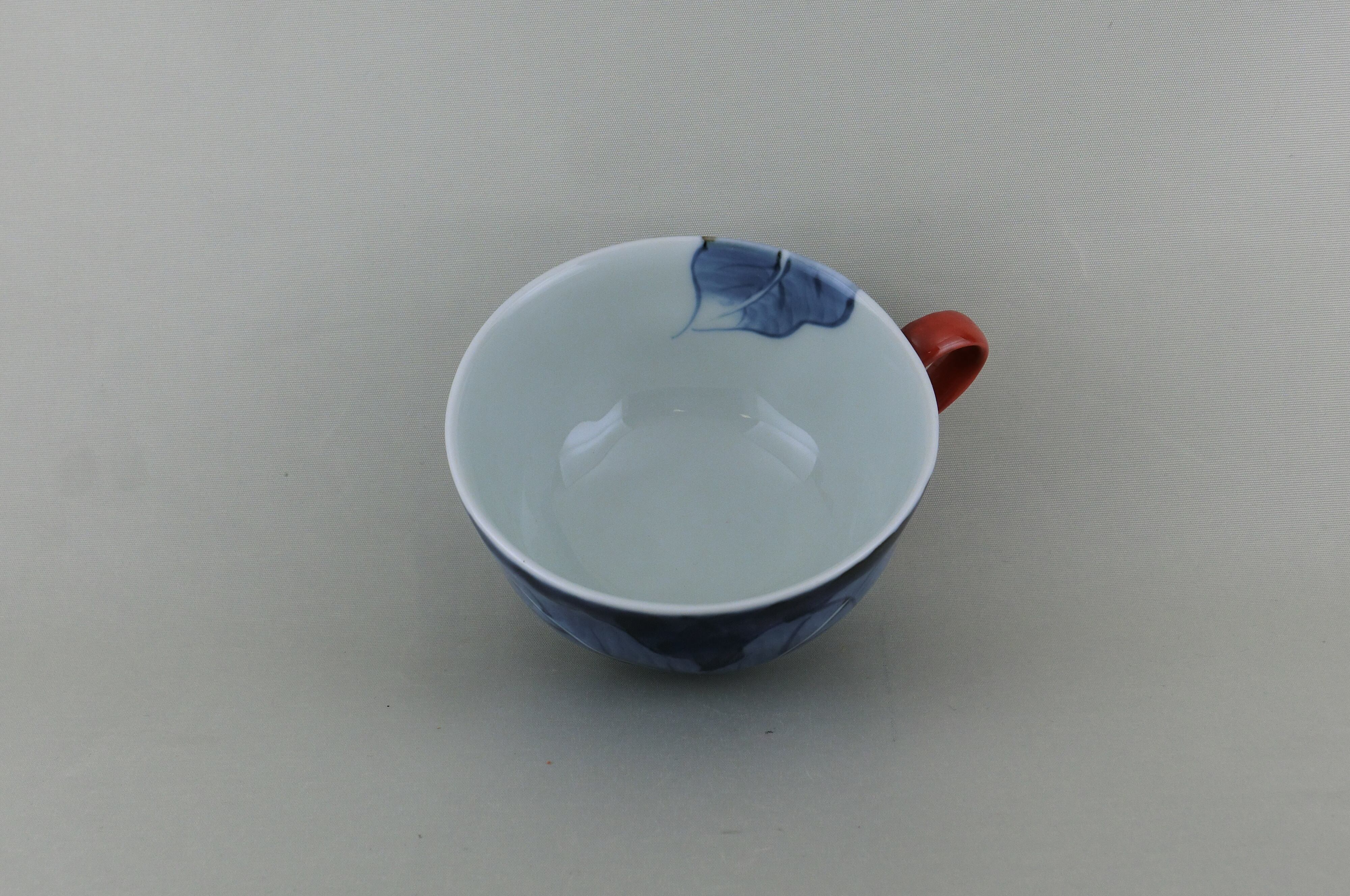 月桃葉紋スープ碗（赤）