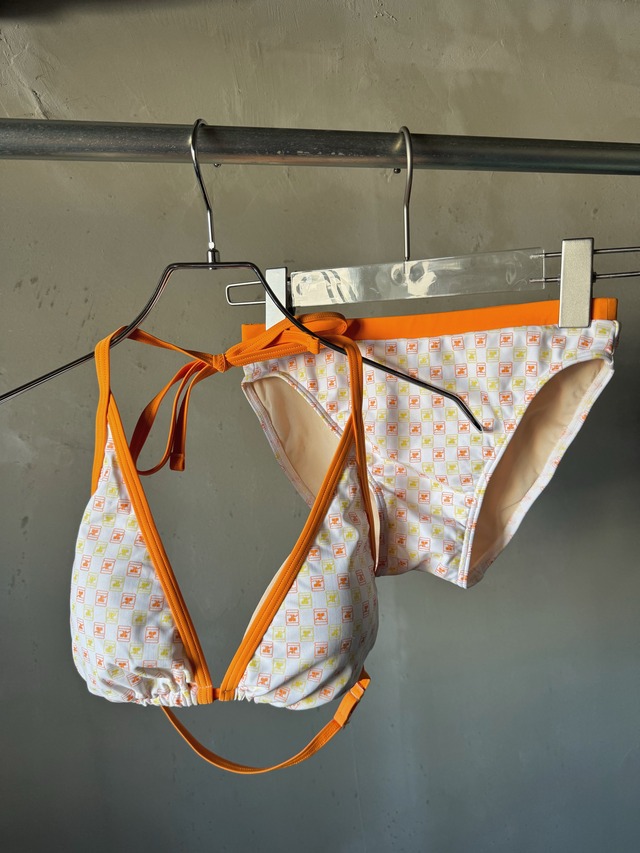 Courrèges logo orange bikini