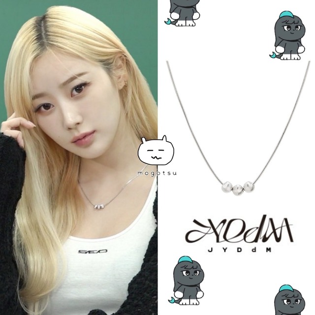 ★aespa ジゼル 着用！！【JYDDM】925 Cutting Ball Silky Chain Necklace Type.3