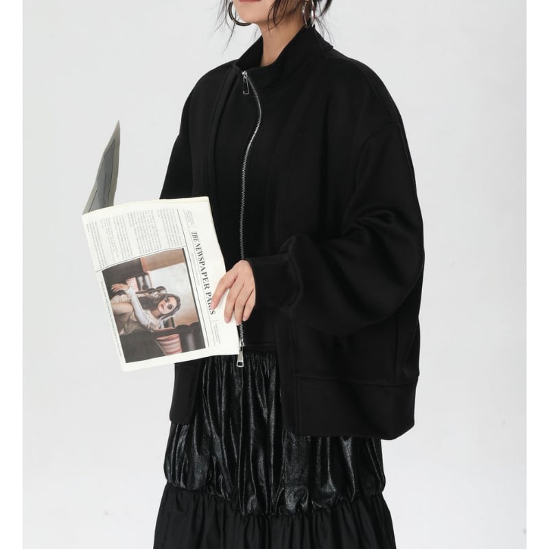 ジップアップ オーバーサイズ ヒップ丈 ジャケット 1color JK0299