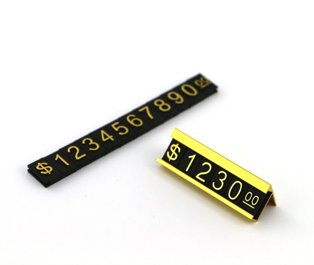 カウンタートップ調節可能な価格トーカタグキット $ ユーロ車の宝石の服番号桁表示キューブサインラベルアセンブリ