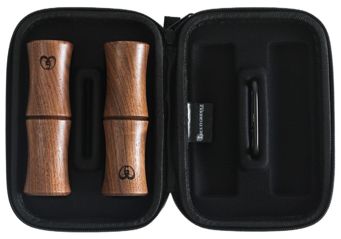 JHQ マルチグリドル 33cm 純正ミトン・木製取手・社外ケース付き JHQ マルチグリドル 専用グリップ 】木製 ハンドル ミトン