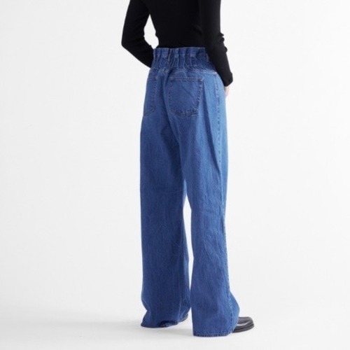 【 SERGE 】BACK GATHER PANTS /WRINKLE BLUE