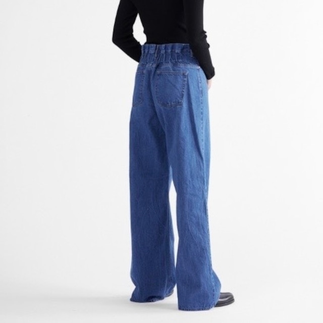 【 SERGE 】BACK GATHER PANTS /WRINKLE BLUE