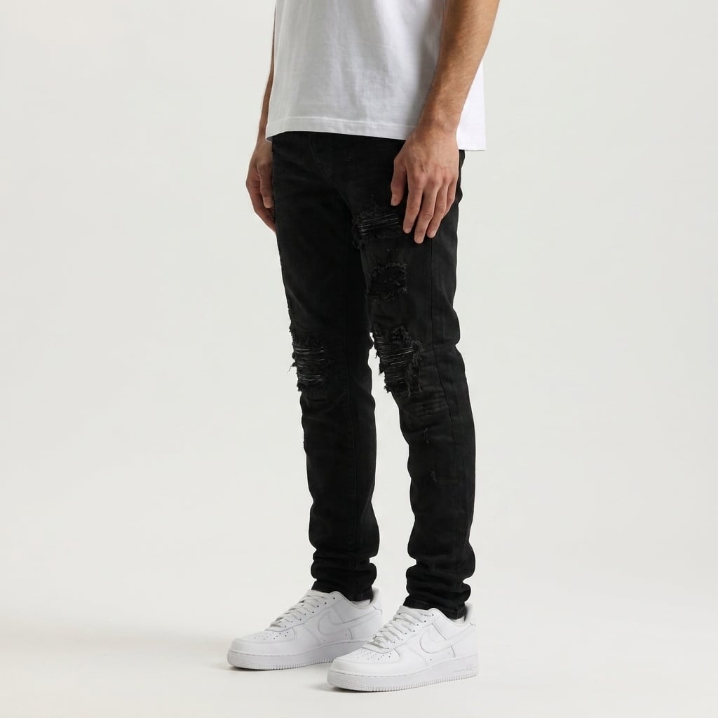 BLACK ARMOR ZIP DENIM | B4DRIP