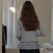 Grey Faux Layered Peplum Top F0471