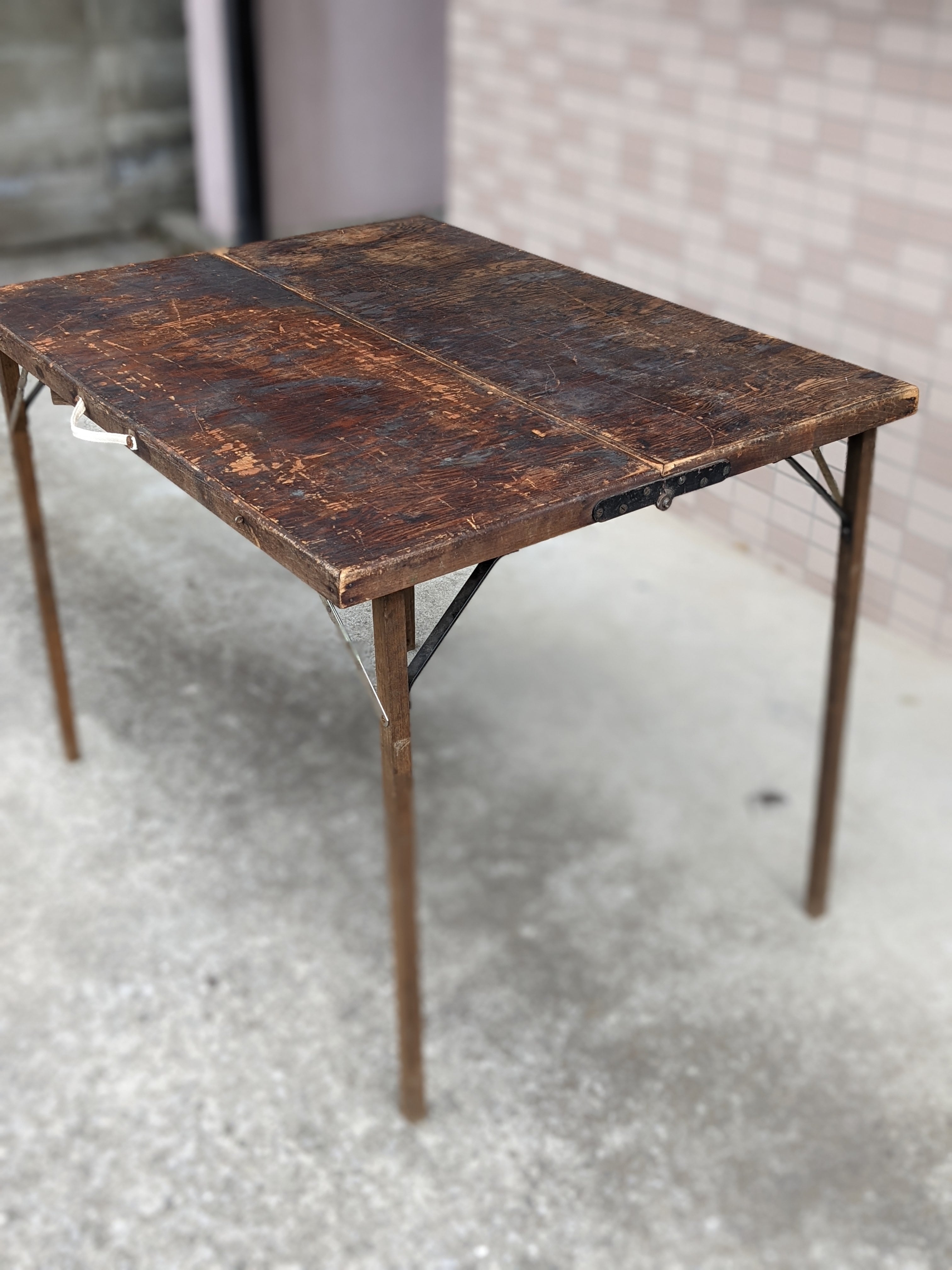 Vintage Wood Folding Table Antique CampTable ビンテージ 木製 Vintage Wood Folding Table Antique CampTable ビンテージ 木製