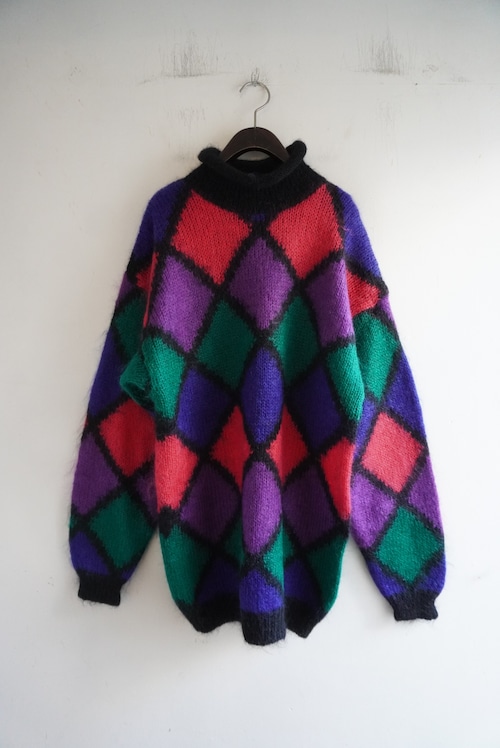 1980s Vintage High Neck Mohair Sweater
