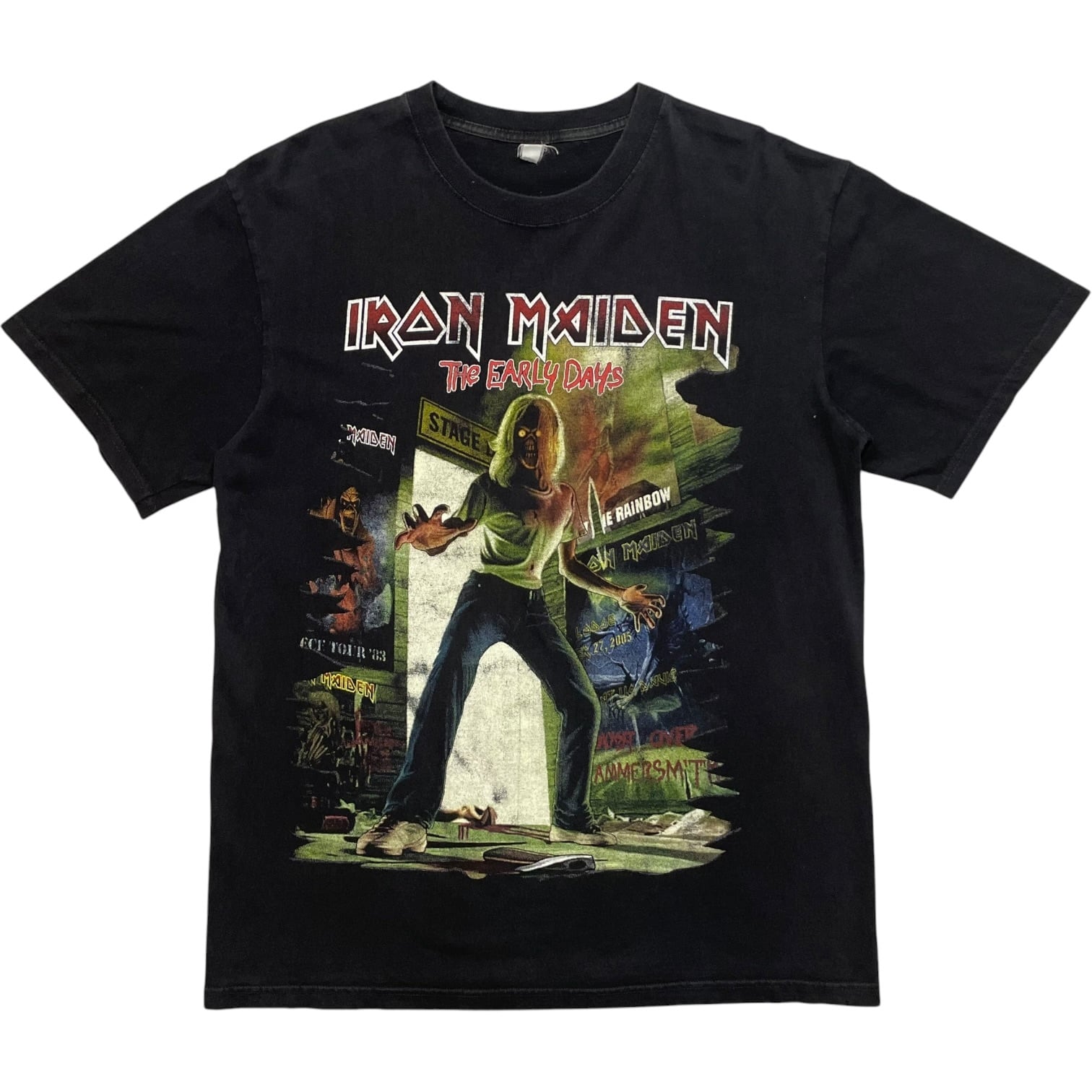 《XL》アイアン・メイデン Tシャツ フロントプリント バックプリント フェード ブラック no.10228