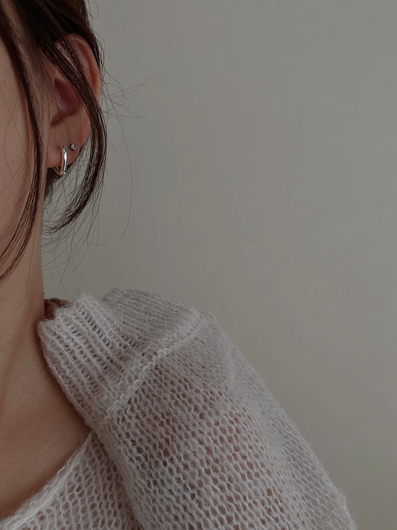 SS ストレートハートピアス