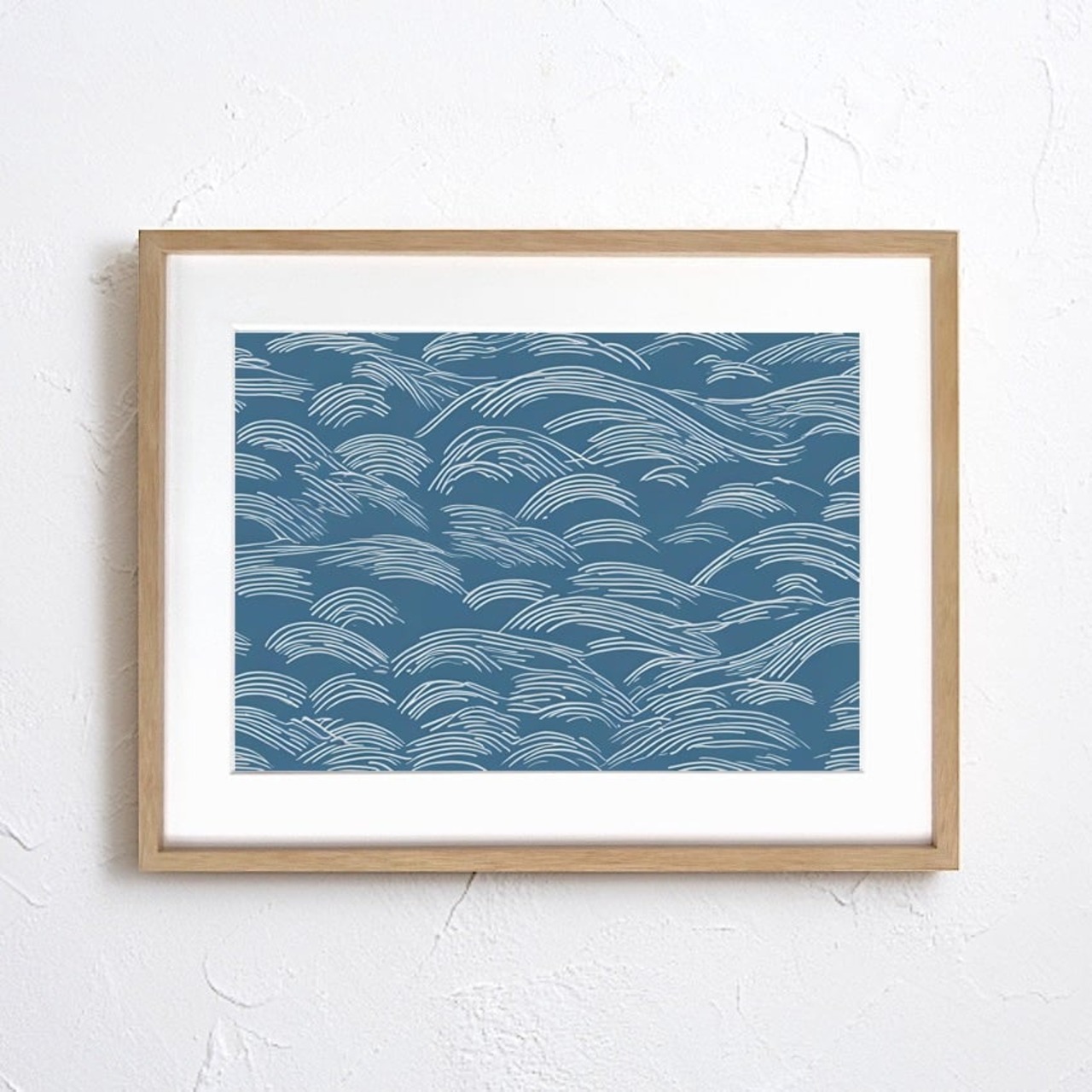 ripples｜線と波を抽象的に描いたバウハウス風アートポスター｜静けさとリズムを両立したミニマルデザイン｜空間を整える一枚A3ポスター