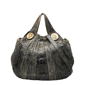 グッチ ヒステリア ハンドバッグ ワンショルダーバッグ 2WAY 197016 ブラック パイソン レディース GUCCI 【中古】