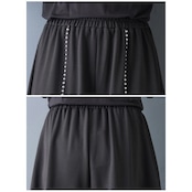 曲線 ステッチ ワイド パンツ  00366