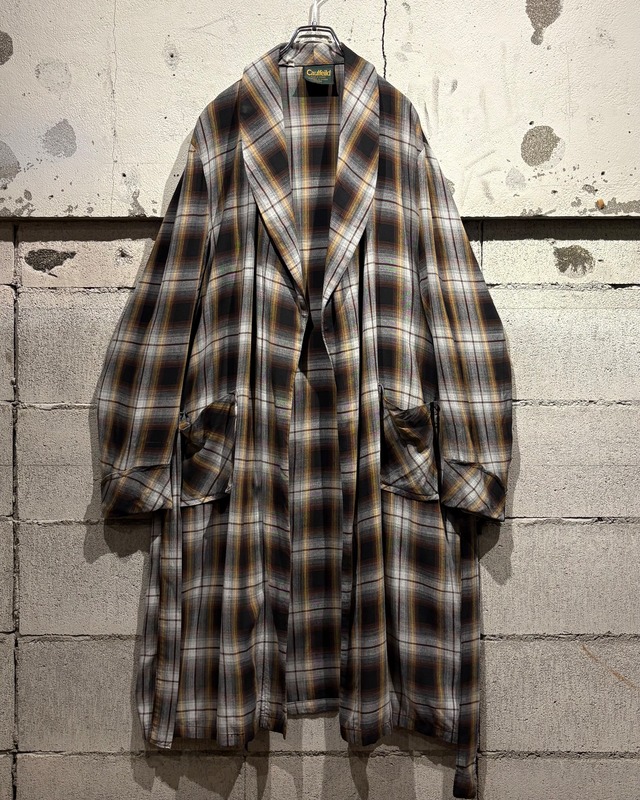 【Caka otto】  60's Vintage Ombre Check Rayon Long Gown