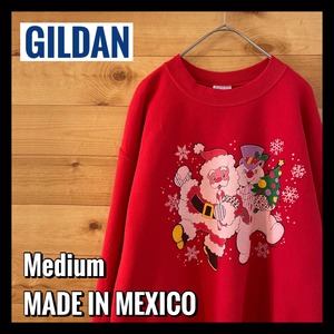 【GILDAN】メキシコ製 サンタクロース 雪だるま クリスマス イラスト プリント スウェット トレーナー アメリカ古着
